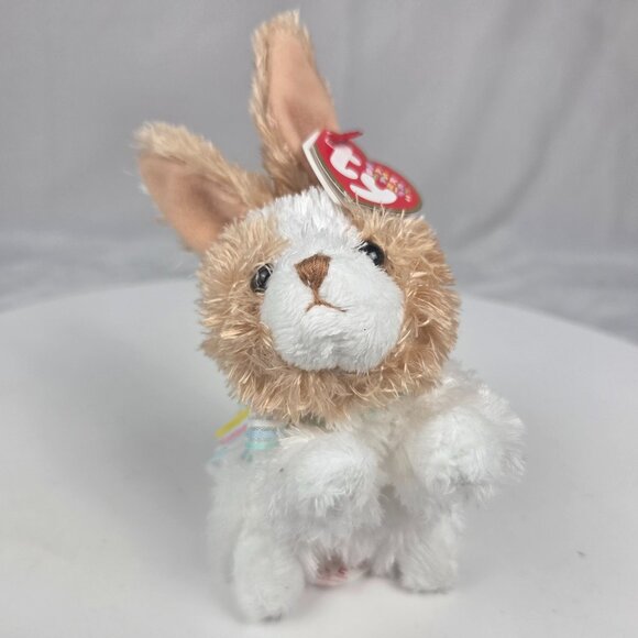 Ty Basket 4" BOBSY Tan & white Rabbit (EASTER BASKET BEANIES) - NWT - Picture 1 of 9
